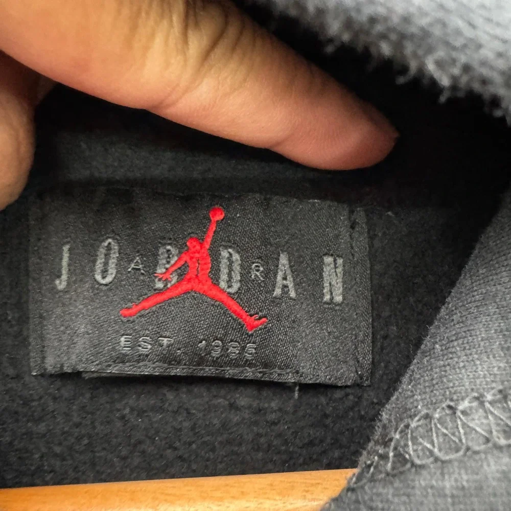 Jordan Flight Hoodie Mens Small Black Long Sleeve‎ Embroidered Fleece Athletic